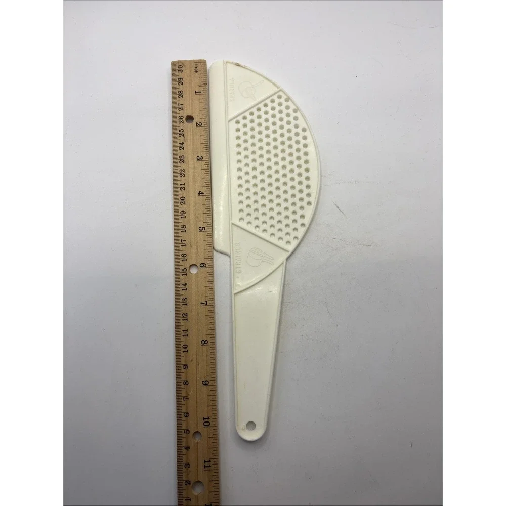 Vtg Foley Plastic White Nylon Spatula Pot Strainer Kitchen Scraper Tool